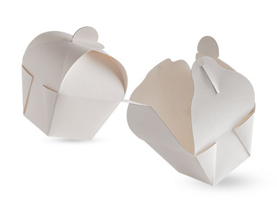Take-Away Paper Container with Folding Lid