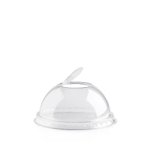 DOME LID WITH CLOSED HOLE  R-PET TRANSPARENT