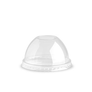 DOME LID WITH HOLE PET TRANSPARENT
