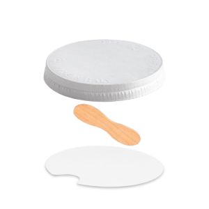 PAPER FLAT LID WITH WOODEN SPOON FOR JAR 173cc PAP-PE