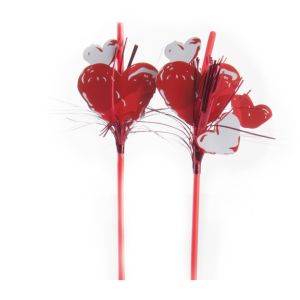 HEARTS ON RED STRAW PACKING OF 50 PCS