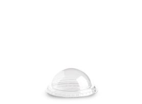 DOME LID WITHOUT HOLE R-PET TRANSPARENT