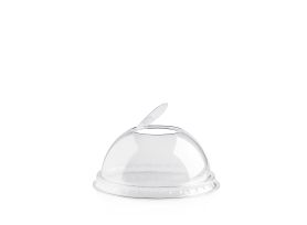 DOME LID WITH CLOSED HOLE  R-PET TRANSPARENT