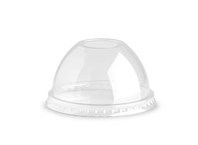 DOME LID WITH HOLE  R-PET TRANSPARENT