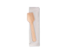 SQUARE WOODEN ICE CREAM SPOON PAPER WRAPPED